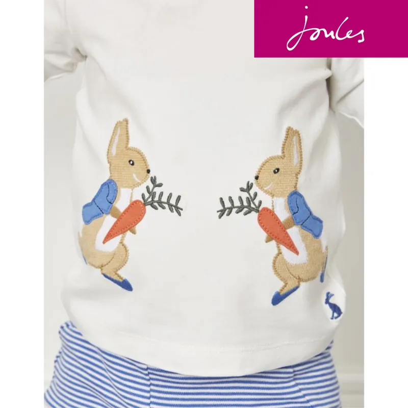 Joules Peter Rabbit Byron Set - White Rabbit Stripe-3